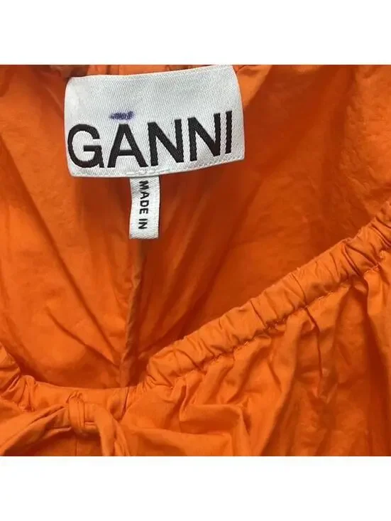 Ganni Orange Cotton-Poplin Mini Dress - Picture 5 of 8
